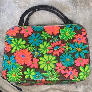 Vintage 1960-1970 zip up bag, neon